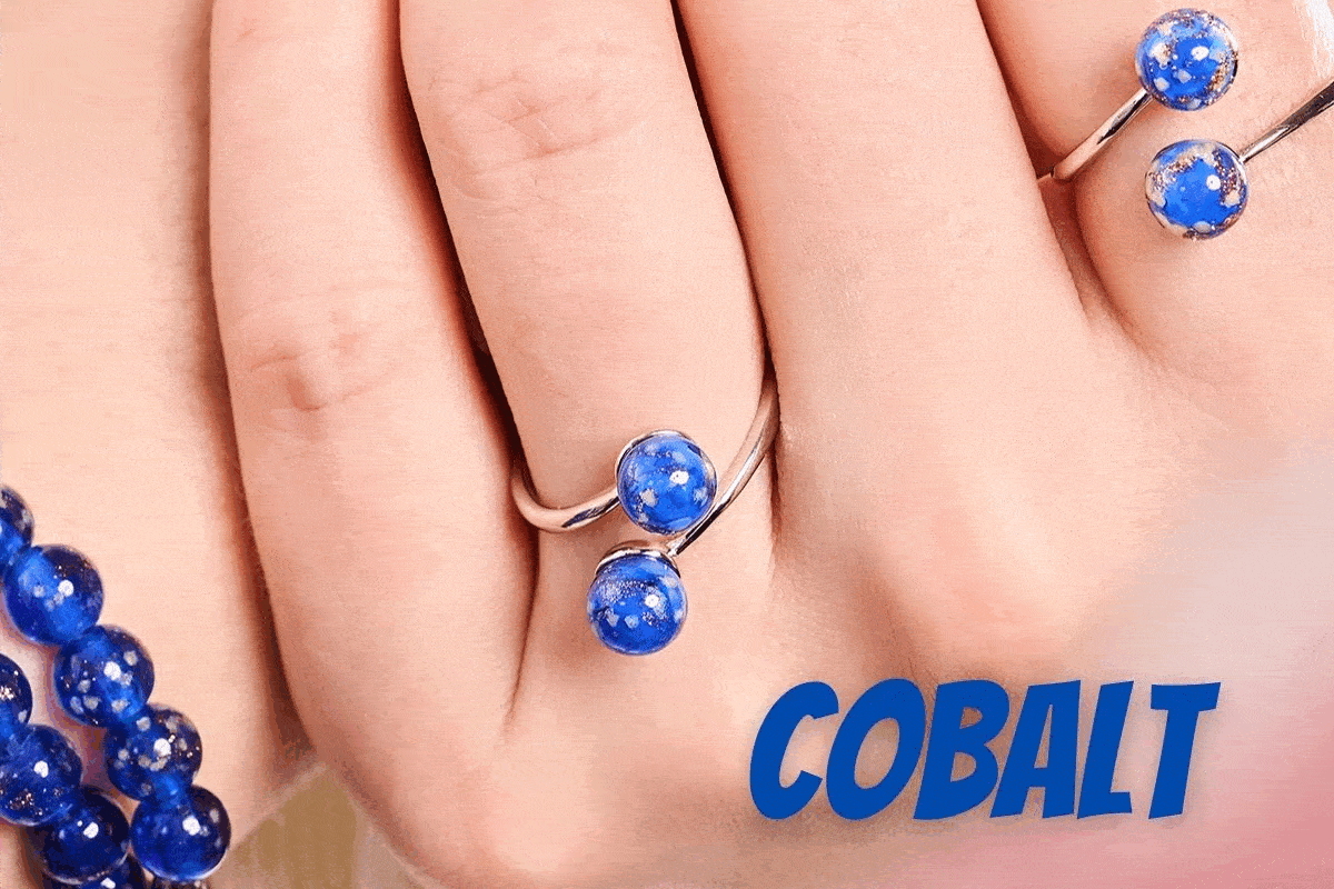COBALT FIREFLY GLASS - PAIR WITHS